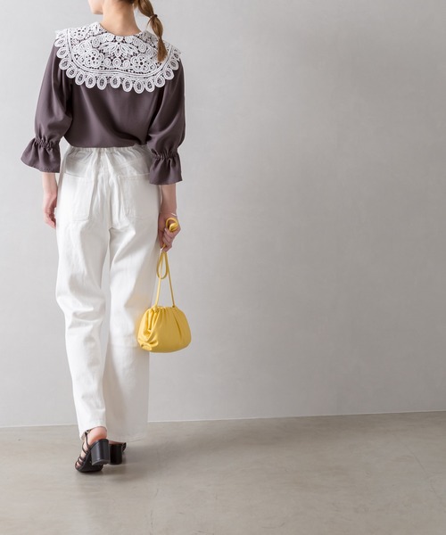 SpRay（スプレイ）の「レース衿５分袖ブラウス（シャツ/ブラウス・レディース・オフホワイト/ブラック/ブラック系その他・FREE）」の10枚目の写真