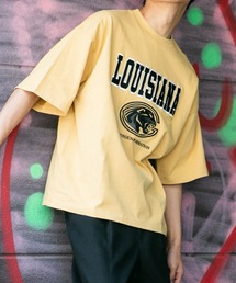 WEGO | WEGO/ビンテージロゴ刺繍ビッグシルエット5分袖Tシャツ(Tシャツ/カットソー)