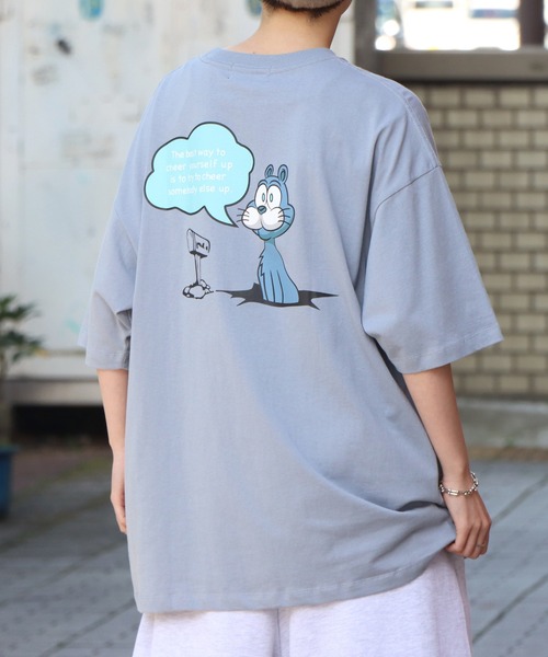 ILL'S(イルズ)の「ILL'S / イルズ キャットイラストTシャツ(Tシャツ/カットソー・メンズ・ホワイト/ホワイト系その他/ブラック系その他/サックスブルー/ブラック/ブルー系その他・M/L)」の6枚目の写真