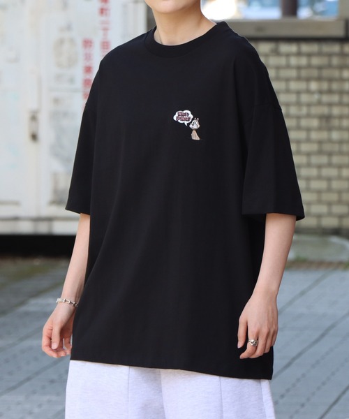 ILL'S(イルズ)の「ILL'S / イルズ キャットイラストTシャツ(Tシャツ/カットソー・メンズ・ホワイト/ホワイト系その他/ブラック系その他/サックスブルー/ブラック/ブルー系その他・M/L)」の3枚目の写真