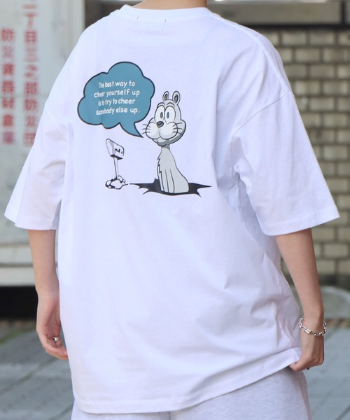 ILL'S(イルズ)の「ILL'S / イルズ キャットイラストTシャツ(Tシャツ/カットソー・メンズ・ホワイト/ホワイト系その他/ブラック系その他/サックスブルー/ブラック/ブルー系その他・M/L)」の16枚目の写真