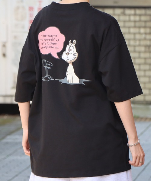 ILL'S(イルズ)の「ILL'S / イルズ キャットイラストTシャツ(Tシャツ/カットソー・メンズ・ホワイト/ホワイト系その他/ブラック系その他/サックスブルー/ブラック/ブルー系その他・M/L)」の8枚目の写真