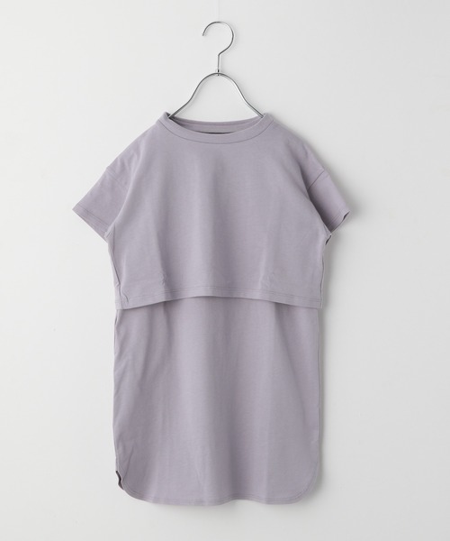 GLOBAL WORK（グローバルワーク）の「【キッズ】シャーベッTEEセットワンピース/942244（ワンピース・キッズ・チャコールグレー/グリーン/ライトパープル・110cm/100cm/120cm/130cm/140cm/150cm/160cm）」の3枚目の写真