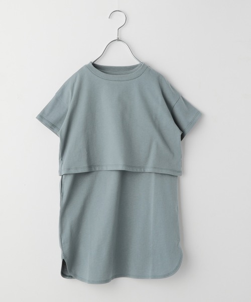 GLOBAL WORK（グローバルワーク）の「【キッズ】シャーベッTEEセットワンピース/942244（ワンピース・キッズ・チャコールグレー/グリーン/ライトパープル・110cm/100cm/120cm/130cm/140cm/150cm/160cm）」の2枚目の写真