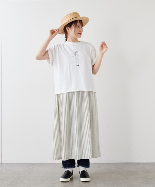 PUAL CE CIN（ピュアルセシン）の「ノースリーブプリーツワンピース（ワンピース・レディース・ブラック/オートミール・FREE）」の6枚目の写真