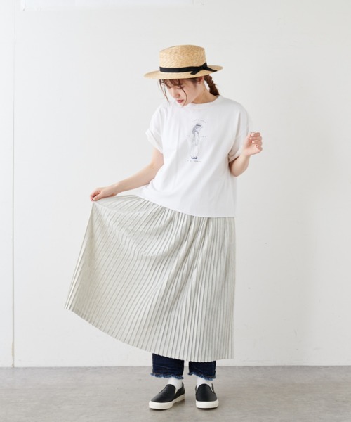 PUAL CE CIN（ピュアルセシン）の「ノースリーブプリーツワンピース（ワンピース・レディース・ブラック/オートミール・FREE）」の3枚目の写真