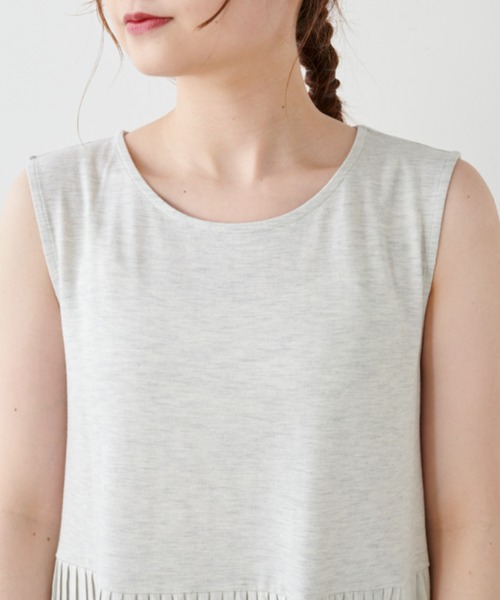 PUAL CE CIN（ピュアルセシン）の「ノースリーブプリーツワンピース（ワンピース・レディース・ブラック/オートミール・FREE）」の14枚目の写真