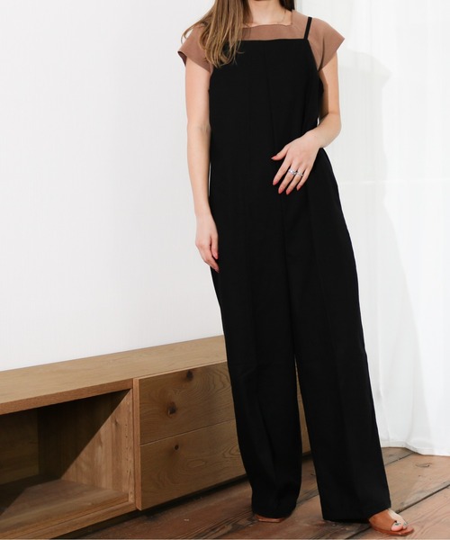 Per sist ence（パーシエンス）の「Per sist ence/パーシエンス　リネンライク　サロペットパンツ（サロペット/オーバーオール・レディース・ブラウン/ブルー/ブラック/アイボリー/ベージュ・FREE）」の2枚目の写真