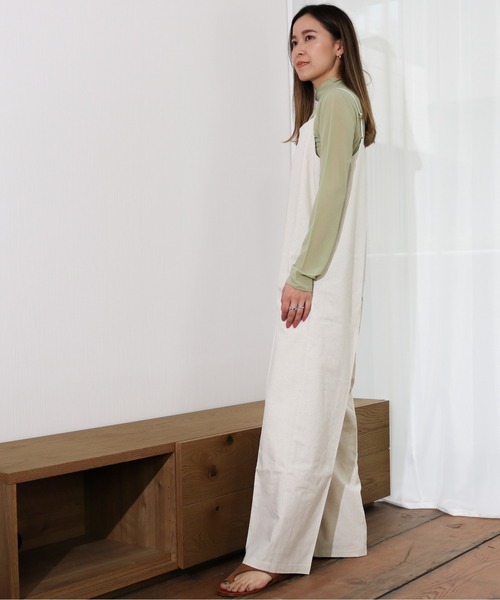 Per sist ence（パーシエンス）の「Per sist ence/パーシエンス　リネンライク　サロペットパンツ（サロペット/オーバーオール・レディース・ブラウン/ブルー/ブラック/アイボリー/ベージュ・FREE）」の22枚目の写真