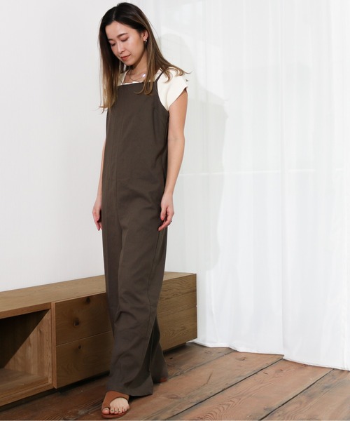 Per sist ence（パーシエンス）の「Per sist ence/パーシエンス　リネンライク　サロペットパンツ（サロペット/オーバーオール・レディース・ブラウン/ブルー/ブラック/アイボリー/ベージュ・FREE）」の8枚目の写真