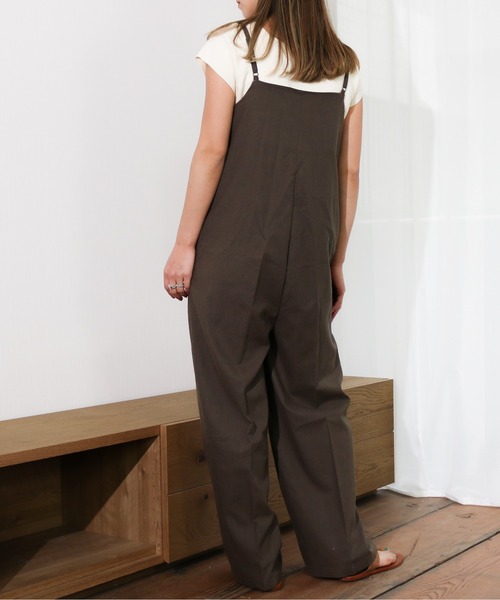 Per sist ence（パーシエンス）の「Per sist ence/パーシエンス　リネンライク　サロペットパンツ（サロペット/オーバーオール・レディース・ブラウン/ブルー/ブラック/アイボリー/ベージュ・FREE）」の9枚目の写真