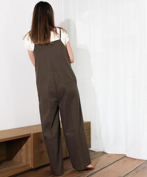 Per sist ence（パーシエンス）の「Per sist ence/パーシエンス　リネンライク　サロペットパンツ（サロペット/オーバーオール・レディース・ブラウン/ブルー/ブラック/アイボリー/ベージュ・FREE）」の10枚目の写真