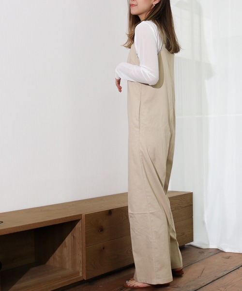 Per sist ence（パーシエンス）の「Per sist ence/パーシエンス　リネンライク　サロペットパンツ（サロペット/オーバーオール・レディース・ブラウン/ブルー/ブラック/アイボリー/ベージュ・FREE）」の15枚目の写真