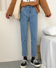 【URGE:】 ハイウエスト テーパード デニムパンツ