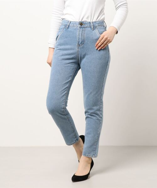 urge:(アージコロン )の「【URGE:】 ハイウエスト テーパード デニムパンツ(デニムパンツ・レディース・ブラック/ブルー・S/M/L/XL)」の14枚目の写真