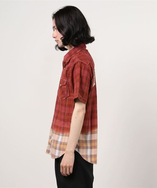 HYSTERIC GLAMOUR（ヒステリックグラマー）の「HYSTERIC GIRL グラデーションウエスタンシャツ（シャツ/ブラウス・メンズ・ブラウン系その他/グリーン系その他/パープル系その他・SMALL/MEDIUM/LARGE）」の6枚目の写真