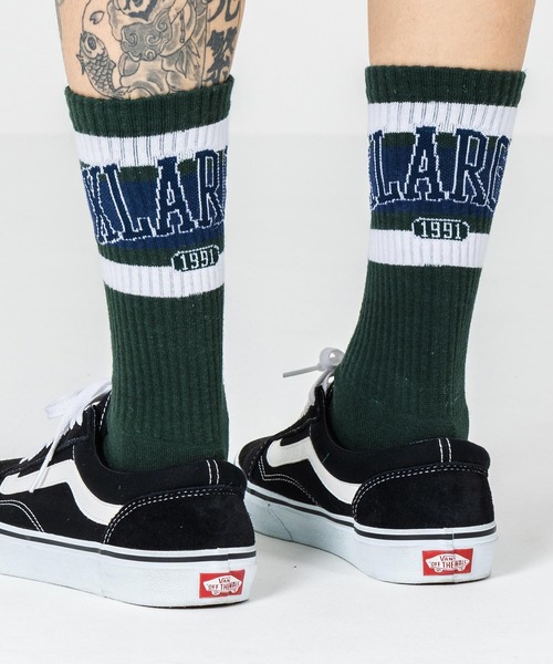 XLARGE（エクストララージ）の「COLLEGE LOGO SOCKS（ソックス/靴下・メンズ・ホワイト/ネイビー/グリーン・ONE SIZE）」の3枚目の写真