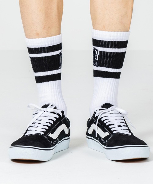 XLARGE（エクストララージ）の「COLLEGE LOGO SOCKS（ソックス/靴下・メンズ・ホワイト/ネイビー/グリーン・ONE SIZE）」の5枚目の写真