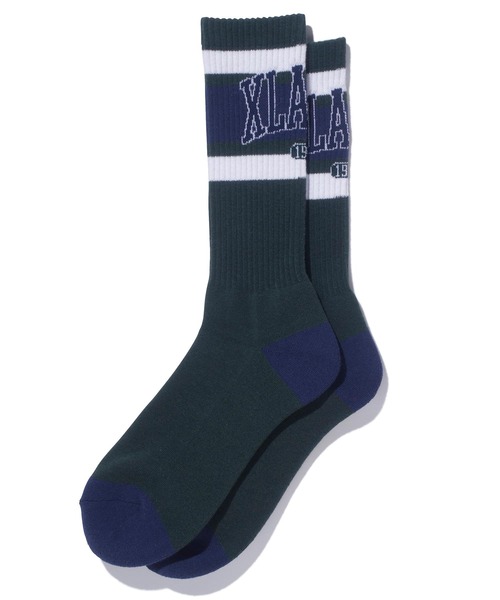 XLARGE（エクストララージ）の「COLLEGE LOGO SOCKS（ソックス/靴下・メンズ・ホワイト/ネイビー/グリーン・ONE SIZE）」の8枚目の写真