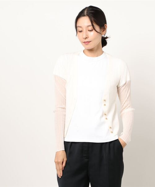 ジルスチュアート◆シアーリブニットカーディガン JILL STUART（ジルスチュアート）の「《Exclusive Line》ワイドシアー