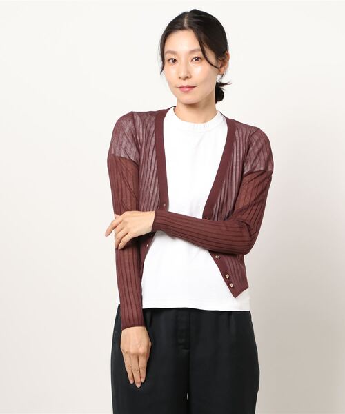 ジルスチュアート◆シアーリブニットカーディガン JILL STUART（ジルスチュアート）の「《Exclusive Line》ワイドシアー