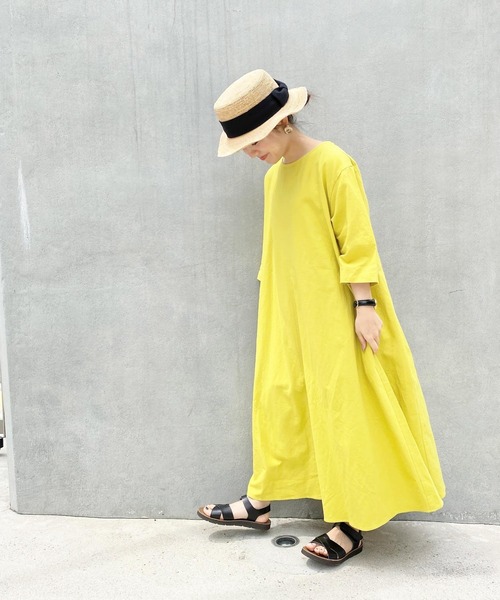 studio CLIP（スタディオクリップ）の「【低身長向けアイテム】カラフルごきげんワンピース（ワンピース・レディース・ライトグレー/イエロー/ブルー/グリーン/ブラック・FREE）」の6枚目の写真