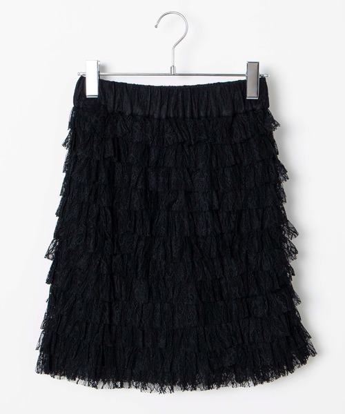 Romansual（ロマンシュアル）の「Romansual/ティアードレースタイトミニスカート（スカート・レディース・ブラック/オフホワイト・FREE）」の7枚目の写真