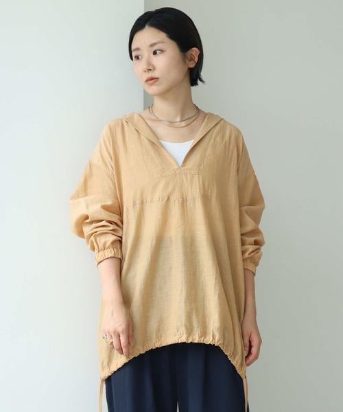 nitca（ニトカ）の「C/Cu/Liローン フードパーカー（パーカー・レディース・ホワイト/チャコールグレー/ブルー/ベージュ・FREE）」の3枚目の写真