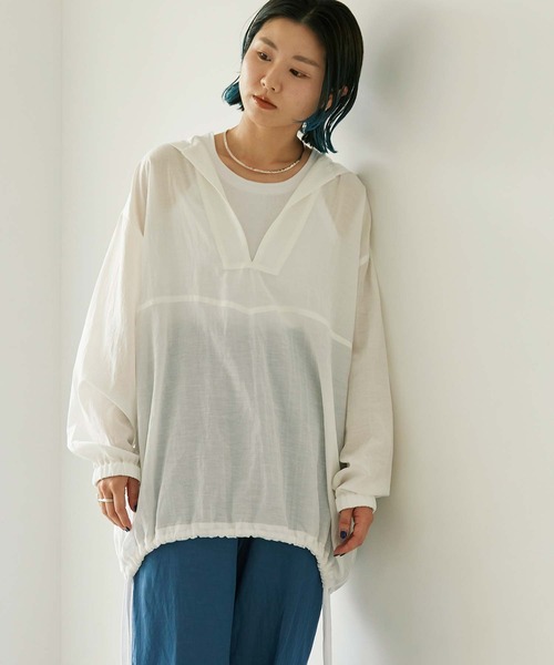 nitca（ニトカ）の「C/Cu/Liローン フードパーカー（パーカー・レディース・ホワイト/チャコールグレー/ブルー/ベージュ・FREE）」の19枚目の写真