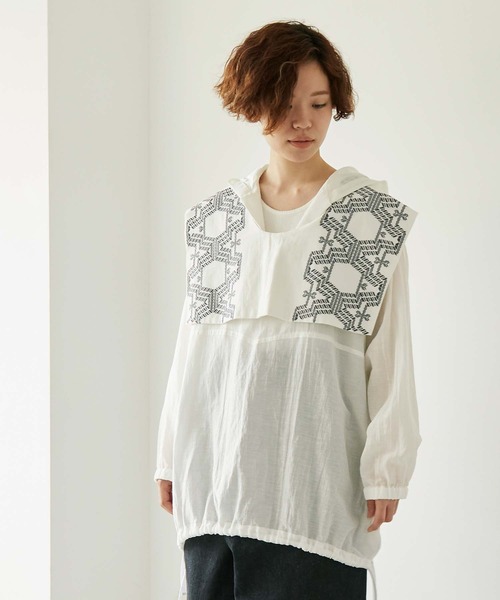 nitca（ニトカ）の「C/Cu/Liローン フードパーカー（パーカー・レディース・ホワイト/チャコールグレー/ブルー/ベージュ・FREE）」の8枚目の写真