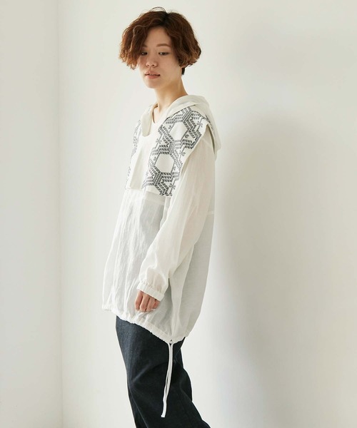 nitca（ニトカ）の「C/Cu/Liローン フードパーカー（パーカー・レディース・ホワイト/チャコールグレー/ブルー/ベージュ・FREE）」の9枚目の写真