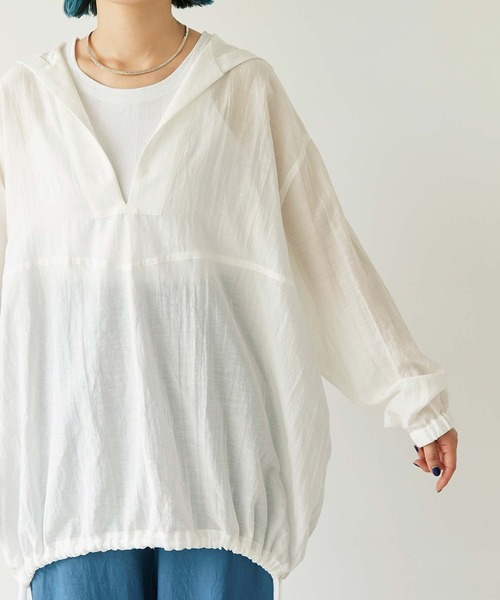 nitca（ニトカ）の「C/Cu/Liローン フードパーカー（パーカー・レディース・ホワイト/チャコールグレー/ブルー/ベージュ・FREE）」の15枚目の写真