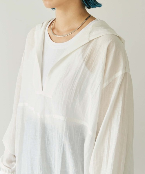 nitca（ニトカ）の「C/Cu/Liローン フードパーカー（パーカー・レディース・ホワイト/チャコールグレー/ブルー/ベージュ・FREE）」の16枚目の写真