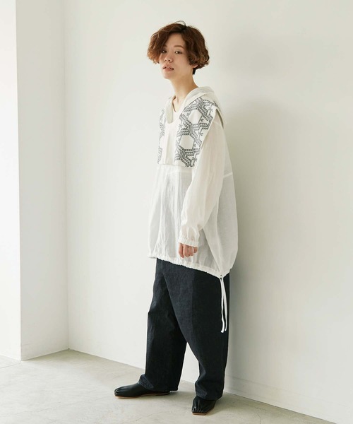 nitca（ニトカ）の「C/Cu/Liローン フードパーカー（パーカー・レディース・ホワイト/チャコールグレー/ブルー/ベージュ・FREE）」の11枚目の写真