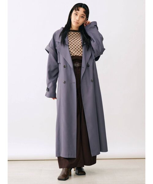 MURUA（ムルーア）の「バックスリットワイドパンツ（スラックス・レディース・ブラック/ブルー/ブラウン・1/2）」の18枚目の写真