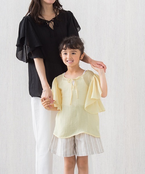 lulpini（ルルピー二）の「kids　2wayフリルブラウス（シャツ/ブラウス・キッズ・ブルー/イエロー/サーモンピンク・S/M/L）」の11枚目の写真