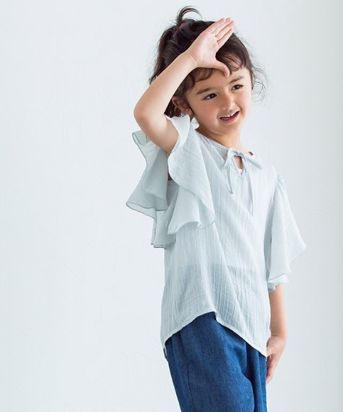 lulpini（ルルピー二）の「kids　2wayフリルブラウス（シャツ/ブラウス・キッズ・ブルー/イエロー/サーモンピンク・S/M/L）」の18枚目の写真