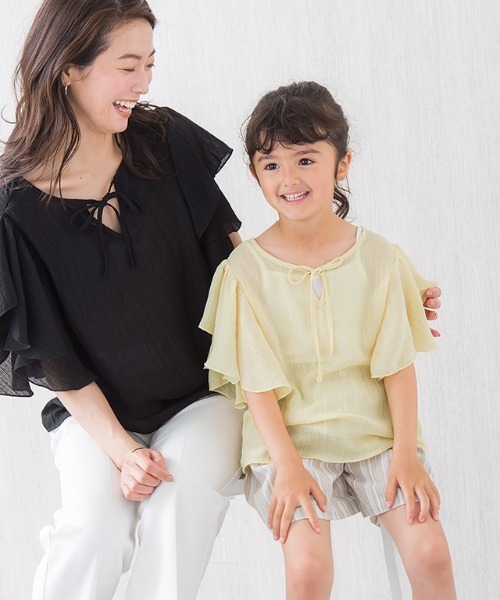 lulpini（ルルピー二）の「kids　2wayフリルブラウス（シャツ/ブラウス・キッズ・ブルー/イエロー/サーモンピンク・S/M/L）」の14枚目の写真