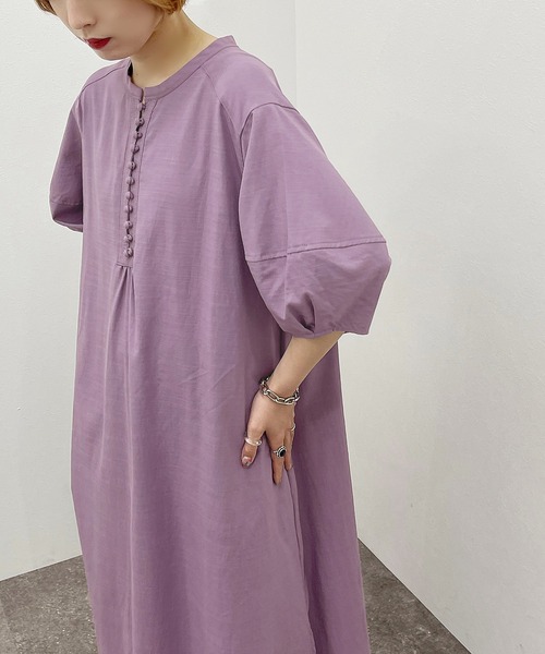 apres jour mignon(アプレジュールミニョン)の「バンドカラーランタンスリーブワンピース【ZOZOTOWN限定アイテム】(ワンピース・レディース・イエロー/パープル/オフホワイト・フリー/X-LARGE)」の19枚目の写真