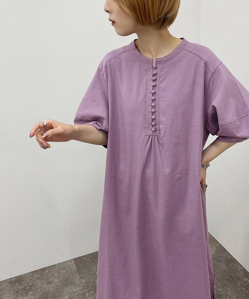 apres jour mignon(アプレジュールミニョン)の「バンドカラーランタンスリーブワンピース【ZOZOTOWN限定アイテム】(ワンピース・レディース・イエロー/パープル/オフホワイト・フリー/X-LARGE)」の20枚目の写真
