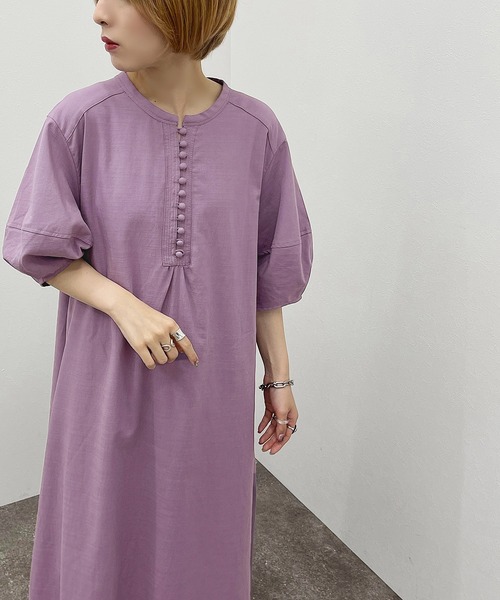 apres jour mignon(アプレジュールミニョン)の「バンドカラーランタンスリーブワンピース【ZOZOTOWN限定アイテム】(ワンピース・レディース・イエロー/パープル/オフホワイト・フリー/X-LARGE)」の21枚目の写真