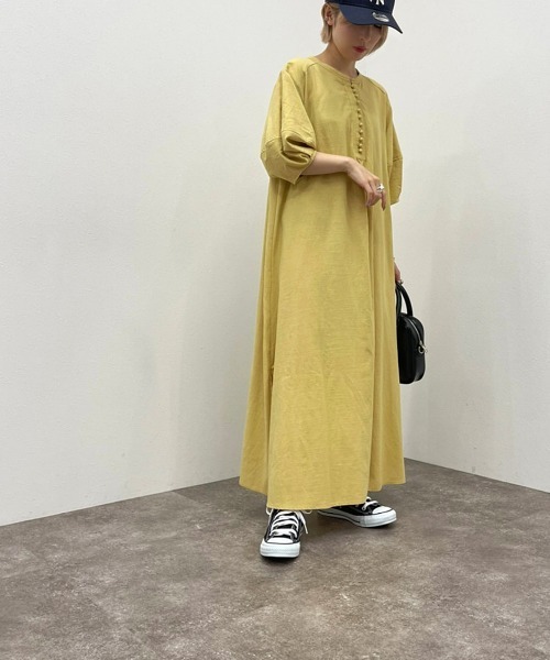 apres jour mignon(アプレジュールミニョン)の「バンドカラーランタンスリーブワンピース【ZOZOTOWN限定アイテム】(ワンピース・レディース・イエロー/パープル/オフホワイト・フリー/X-LARGE)」の7枚目の写真