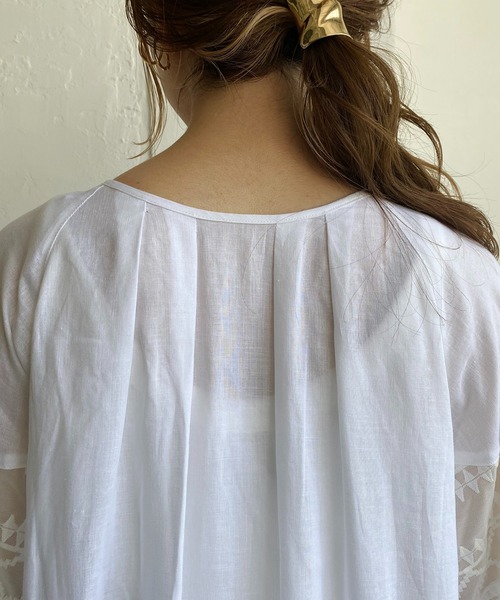 CAPRICIEUX LE'MAGE（カプリシューレマージュ）の「袖レースブラウス（シャツ/ブラウス・レディース・ホワイト/ブラック/オレンジ・FREE）」の9枚目の写真