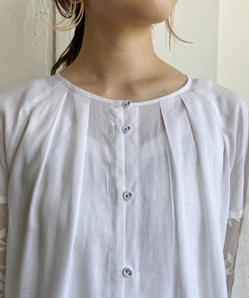 CAPRICIEUX LE'MAGE（カプリシューレマージュ）の「袖レースブラウス（シャツ/ブラウス・レディース・ホワイト/ブラック/オレンジ・FREE）」の10枚目の写真