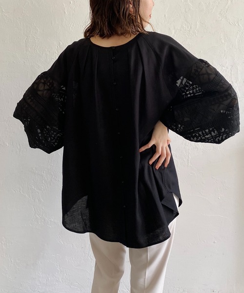 CAPRICIEUX LE'MAGE（カプリシューレマージュ）の「袖レースブラウス（シャツ/ブラウス・レディース・ホワイト/ブラック/オレンジ・FREE）」の16枚目の写真