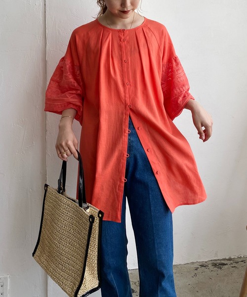 CAPRICIEUX LE'MAGE（カプリシューレマージュ）の「袖レースブラウス（シャツ/ブラウス・レディース・ホワイト/ブラック/オレンジ・FREE）」の22枚目の写真