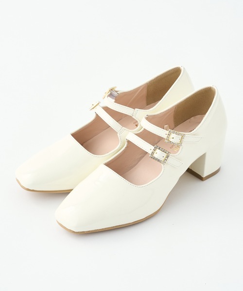 one after another NICE CLAUP(ワンアフターアナザーナイスクラップ)の「ビジューダブルストラップパンプス(パンプス・レディース・ブラック/シルバー/アイボリー・S/M/L)」の9枚目の写真