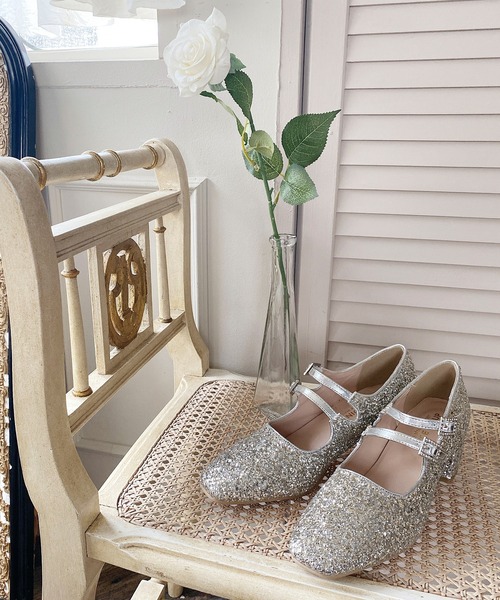 one after another NICE CLAUP(ワンアフターアナザーナイスクラップ)の「ビジューダブルストラップパンプス(パンプス・レディース・ブラック/シルバー/アイボリー・S/M/L)」の19枚目の写真