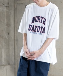 【i】アメカジプリント クルーネックTシャツ