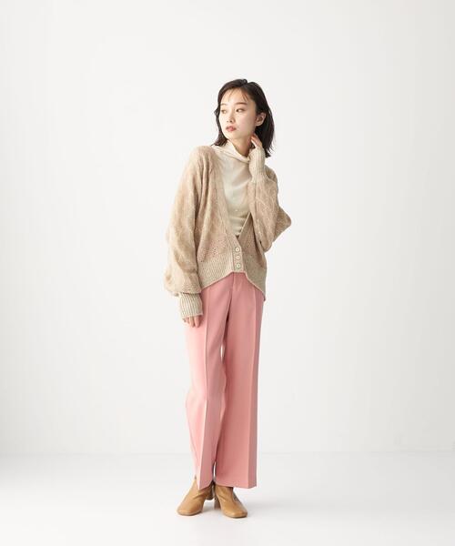 CITEN(シテン)の「<CITEN(シテン)> ダブルクロシェ ルーズ カーディガン(カーディガン/ボレロ・レディース・ブラック/ナチュラル・FREE)」の3枚目の写真